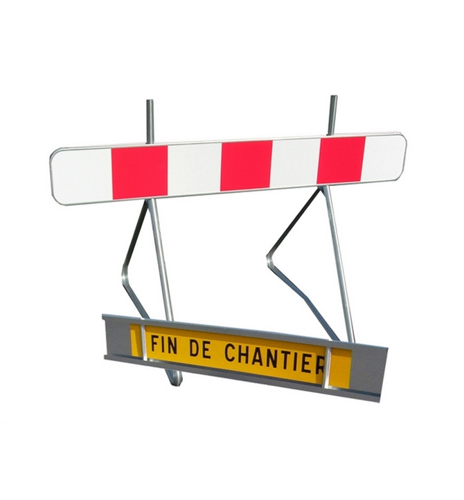 Panneau de signalisation temporaire - Fin de chantier