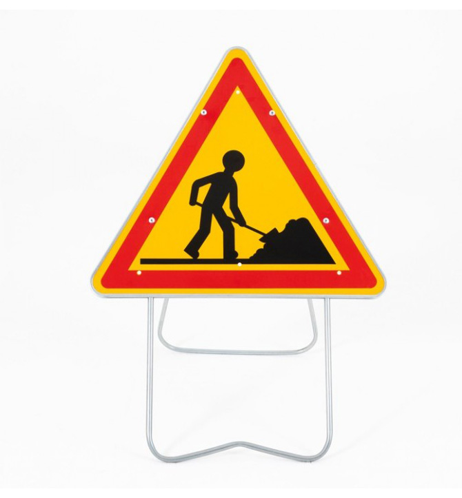 Panneau de signalisation temporaire chantier-6 - Travaux